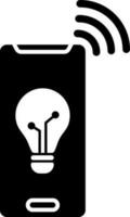 Bulb connected to smartphone via wifi icon. vector