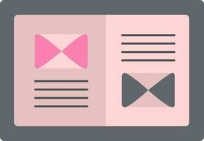 Mail menu icon in pink and gray color. vector