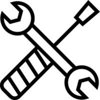 Screwdriver and wrench icon in flat style. vector