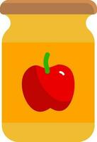 Apple jam jar icon in red and orange color. vector