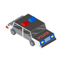 Isolated isometric design of police car. vector