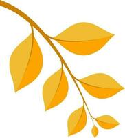 Golden leaves on white background. vector