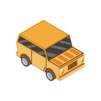 Isolated isometric design of jeep in yellow and grey color. vector