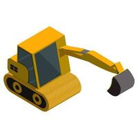 3D isolated illustration of Digger in yellow color. vector