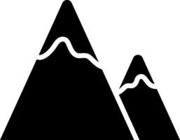 Illustration of mountain icon in glyph style. vector