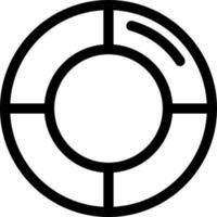 Lifebuoy icon or symbol in line art. vector