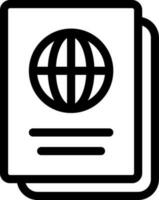 Passport icon or symbol in line art. vector