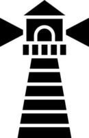 Glyph illustration of lighthouse icon or symbol. vector