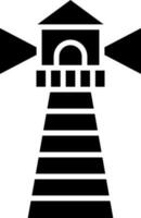 Glyph illustration of lighthouse icon or symbol. vector