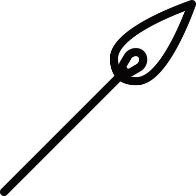 Fire matchstick icon in thin line art.