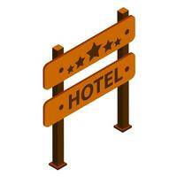 Isometric hotel board icon in 3d style. vector