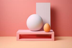 The minimal scene with geometrical forms. 3d render. Illustration. photo