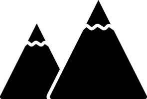 plano estilo montañas en negro color. vector