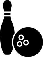 Black and White bowling pin with ball. vector