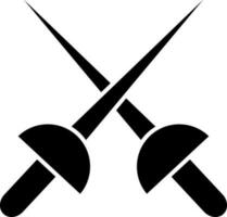 plano estilo dos espadas en negro y blanco color. vector
