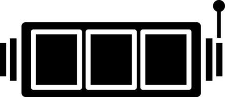 Slot machine icon in Black and White color. vector
