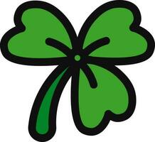 Clover leaf icon in green and black color. vector