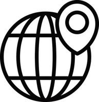 Global search map pointer icon in line art. vector