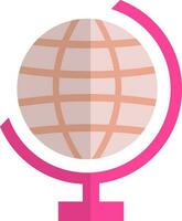 Globe stand icon in pink color. vector