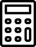 Line art illustration of calculator icon. vector