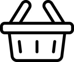 Flat style shopping cart or basket icon in line art. vector