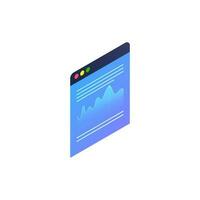 Isometric illustration of web browser window. vector