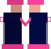 Binocular icon in blue and pink color. vector