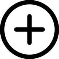 Line art illustration of add icon. vector