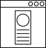 Application of user profile login. Line art icon or symbol. vector