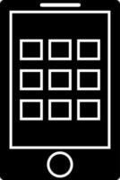 Smartphone with multiple application icon. vector