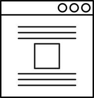 Line art web page icon in flat style. vector