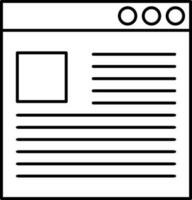 Newsworthy web page icon in line art. vector