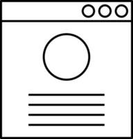 Application of user profile login. Line art icon or symbol. vector