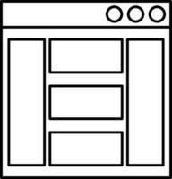 Webpage icon or symbol in line art. vector