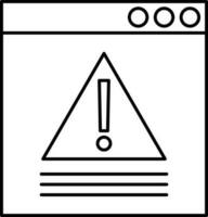 Web page error icon in line art. vector