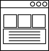 Webpage icon or symbol in line art. vector