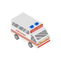 3D view of an ambulance isolated on white background. vector