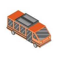 Brown and grey 3D bus on white background. vector