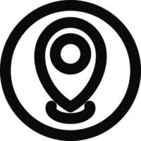 Location Pointer or Gps icon in thin line art. vector