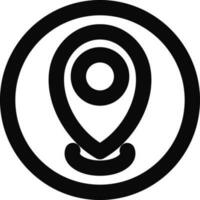 Location Pointer or Gps icon in thin line art. vector