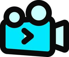 Flat style Play Video Recording icon or symbol. vector