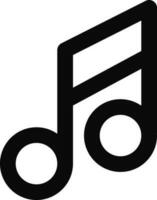 Music Note icon in black line art. vector