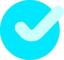 Check mark icon in blue color. vector