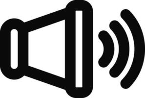 Speaker icon in thin line art. vector