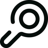 Search or Magnifying glass icon in black line art. vector