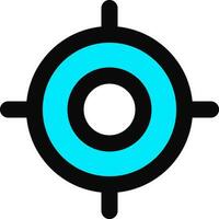 Cogwheel or Setting icon in blue and black color. vector