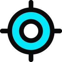 Cogwheel or Setting icon in blue and black color. vector