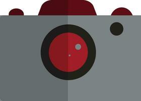 Illustration of a camera made by grey and red color. vector
