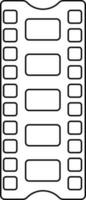 Isolated filmstrip in black line art. vector