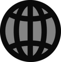 Flat style Globe icon in gray and black color. vector